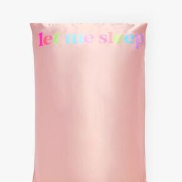 LET ME SLEEP Pink Satin Pillowcase NEW - Picture 1 of 5